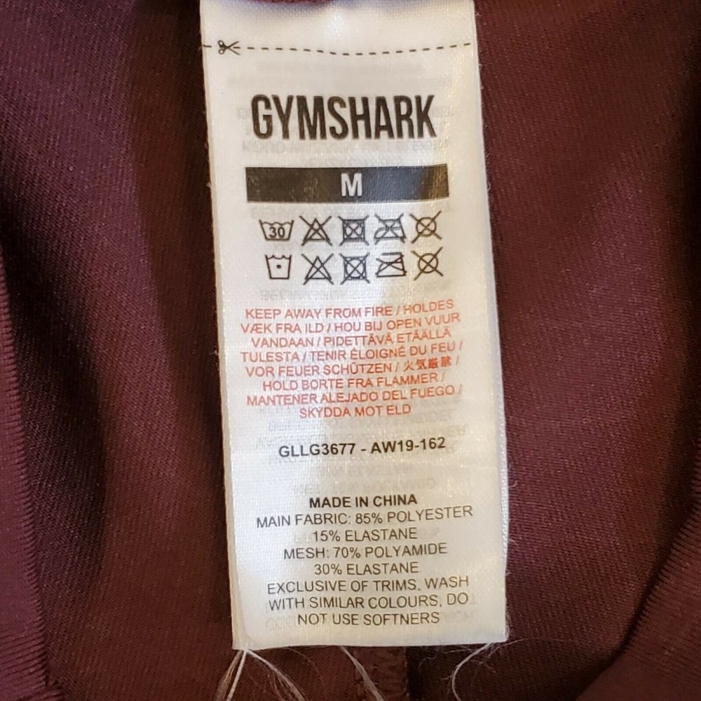 Gymshark Womens Eggplant Purple High Waist‎ Workout Leggings Size Medium - Picture 5 of 6